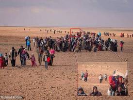 Skupina uprchlíků, ve které byl i Marvan.