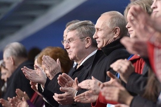 Ruský prezident na zahajovacím ceremoniálu olympiády v Soči.