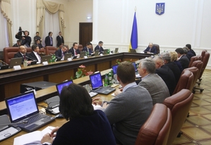První zasedání nové ukrajinské vlády.