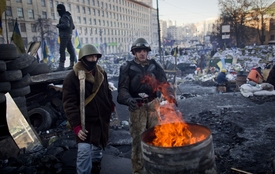 Ukrajinští demonstranti.