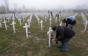 Vzpomínkový hřibitov obětí války ve Vukovaru.