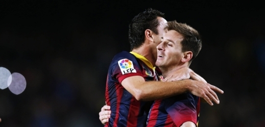 Útočník Barcelony Lionel Messi se raduje z gólu.
