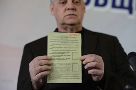 Hlasovací lístek k referendu na Krymu. 