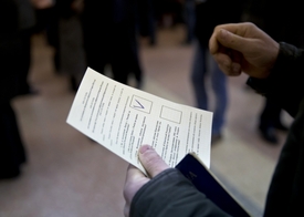 Hlasovací lístek referenda o připojení Krymu.
