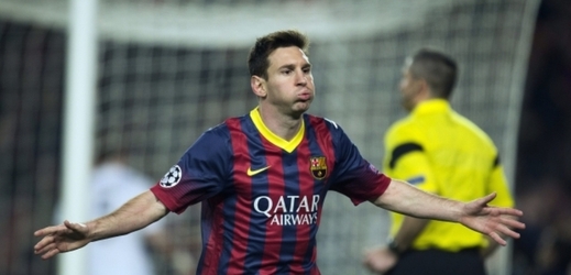Hvězdný útočník Barcelony Lionel Messi se raduje z gólu.