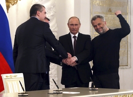 Putin s představiteli Krymu.
