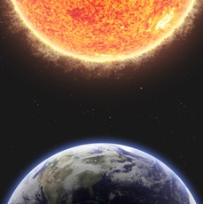 Slunce a Země.