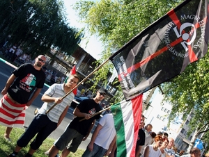 Maďarští nacionalisté v Komárně.