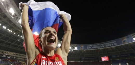 Ruská tyčkařka Jelena Isinbajevová.