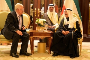 Palestinský premiér a kuvajtský emír na summitu LAS.