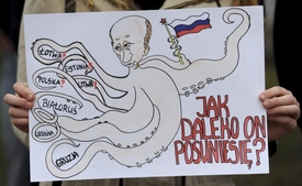 Transparent použitý při nedávné demonstraci ve Varšavě.