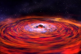 Do neutronových hvězd padá hmota po spirále. Tvoří takzvaný akreční disk.