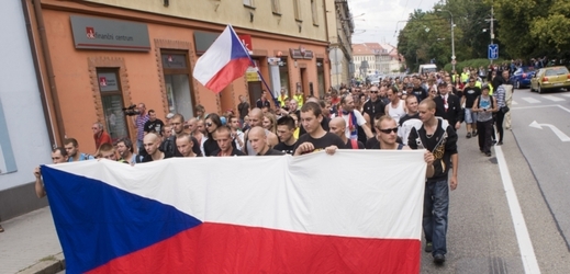 Protiromská demonstrace v Českých Budějovicích.