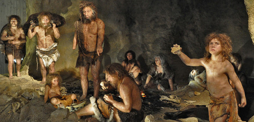 Diorama v chorvatském neandertálském muzeu.
