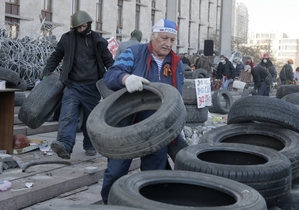 Ruské barikády v Doněcku.