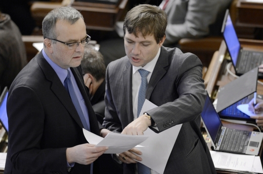 Michal Babák (vpravo) hojně vzpomíná třeba na exministra financí Miroslava Kalouska.