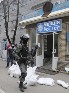 Policejní stanice ve Slavjansku.