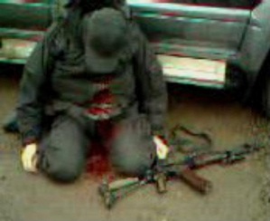 Blíže neidentifikovaný ozbrojenec zastřelený u města Slavjansk.