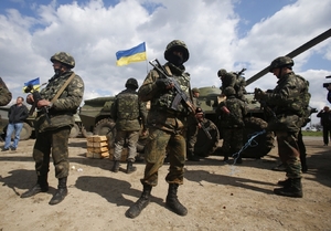 Ukrajinské jednotky na východě země.