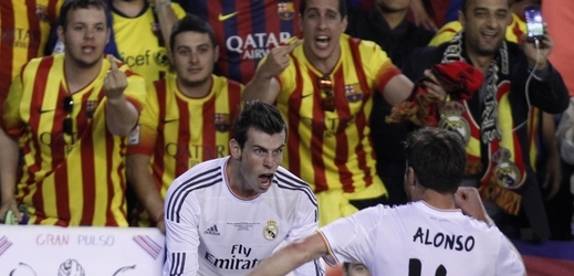 Radující se záložník Realu Madrid Gareth Bale.
