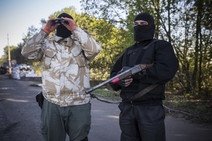 Proruští separatisté na jihovýchodě Ukrajiny.