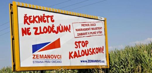 Zemanovci zobrazovali na billboardech Kalouska, neměli k tomu ale smlouvu.