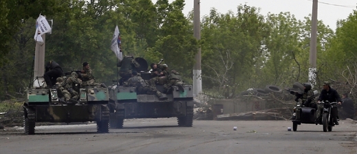 Ozbrojenci separatistů ve Slavjansku.