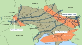 Mapa těžebních licencí holdingu Burisma.