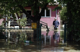 Momentka ze záplav v Srbsku.