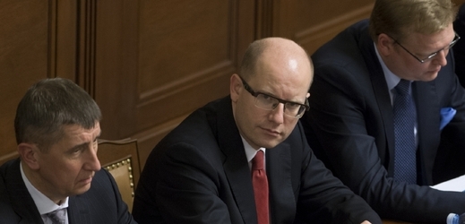 Andrej Babiš, Bohuslav Sobotka a Pavel Bělobrádek, předsedové koaličních stran.