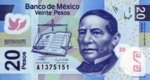 Polymerové bankovky - Mexiko.
