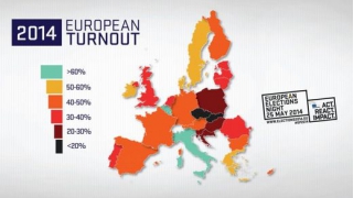 Volební účast v eurovolbách podle zemí EU.