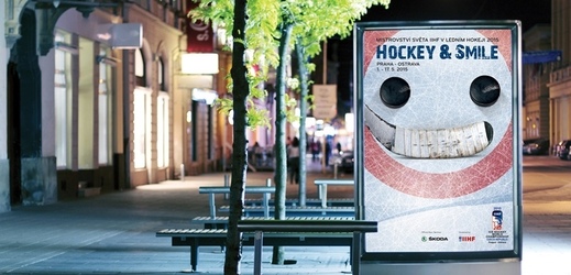 Hokejový smajlík je hlavním vizuálem pro mistrovství světa v roce 2015.