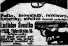 Dobová reklama na revolver z jara roku 1914.