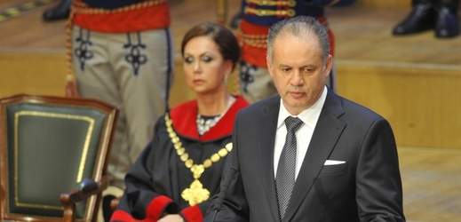 Nový slovenský prezident Andrej Kiska při inaugurační řeči.