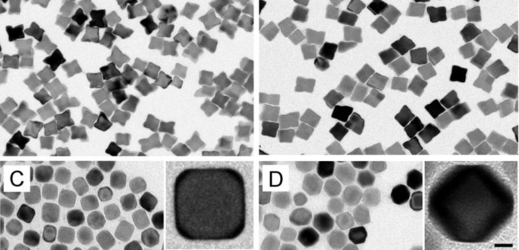 Čtyři různé typy nanokrystalů.