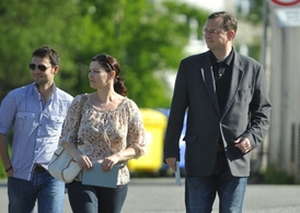 Petr Nečas s bývalou manželkou Radkou a synem Ondřejem (2010).