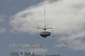 Záběr z testu "létajícího talíře".