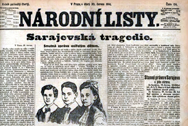 Titulní strana Národních listů ze 30. června 1914