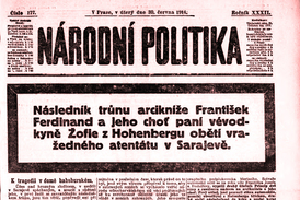 Titulní strana Národní politiky ze 30. června 1914