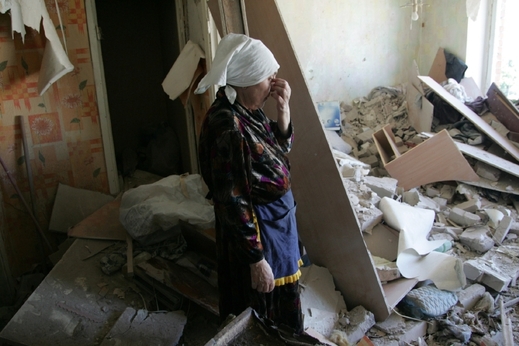 Zničené domy civilistů v Kramatorsku.