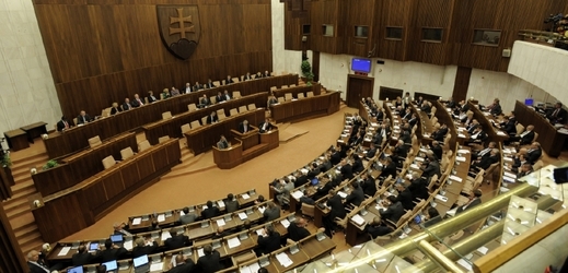 Plénum slovenského parlamentu.