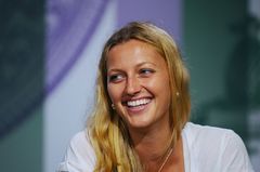 Na tiskové konferenci po zápase se Kvitová stále jen usmívala.