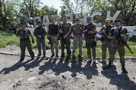 Ukrajinští vojáci ve Slavjansku.