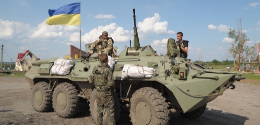 Ukrajinští vojáci v Doněcku.