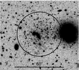Nová trpasličí galaxie na snímku z Magellanova teleskopu v Chile.