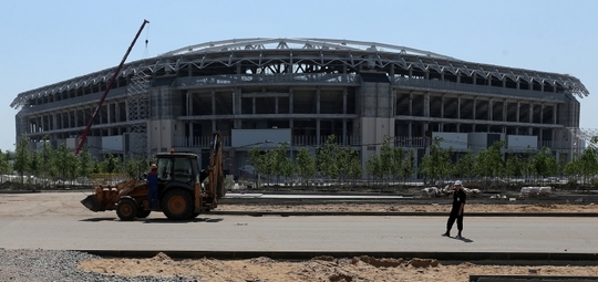 Rozestavěný stadion v Moskvě, který bude patřit prvoligovému Spartaku.