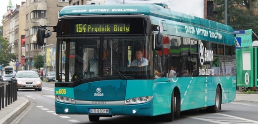 Elektrobus Škoda Perun v Krakově.