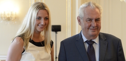 Miloš Zeman s Petrou Kvitovou.