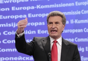 Eurokomisař Oettinger.